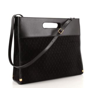 Cutout Convertible Monogram All Over Suede Tote